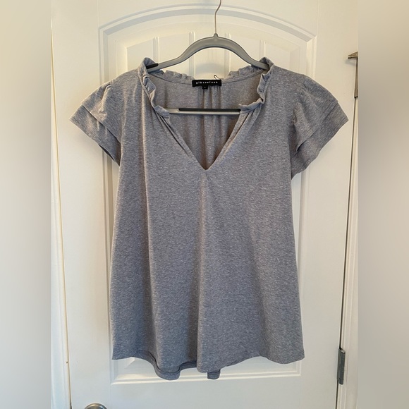 GIBSONLOOK Ruffle Knit Grey Top - Picture 8 of 11